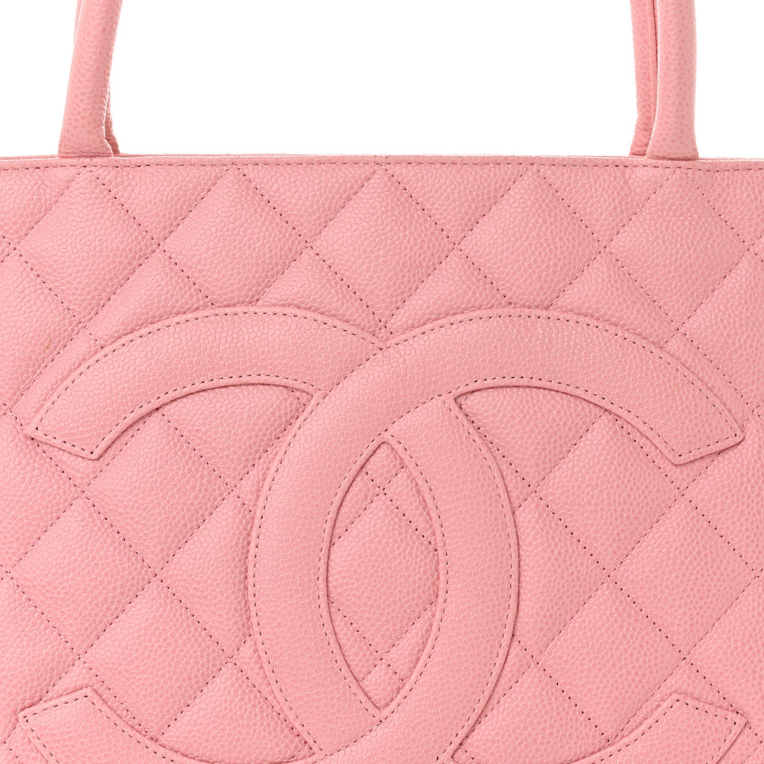 Caviar Quilted Medallion Tote Light Pink