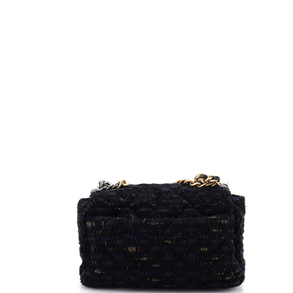 19 Flap Bag Quilted Tweed and Ribbon Medium
