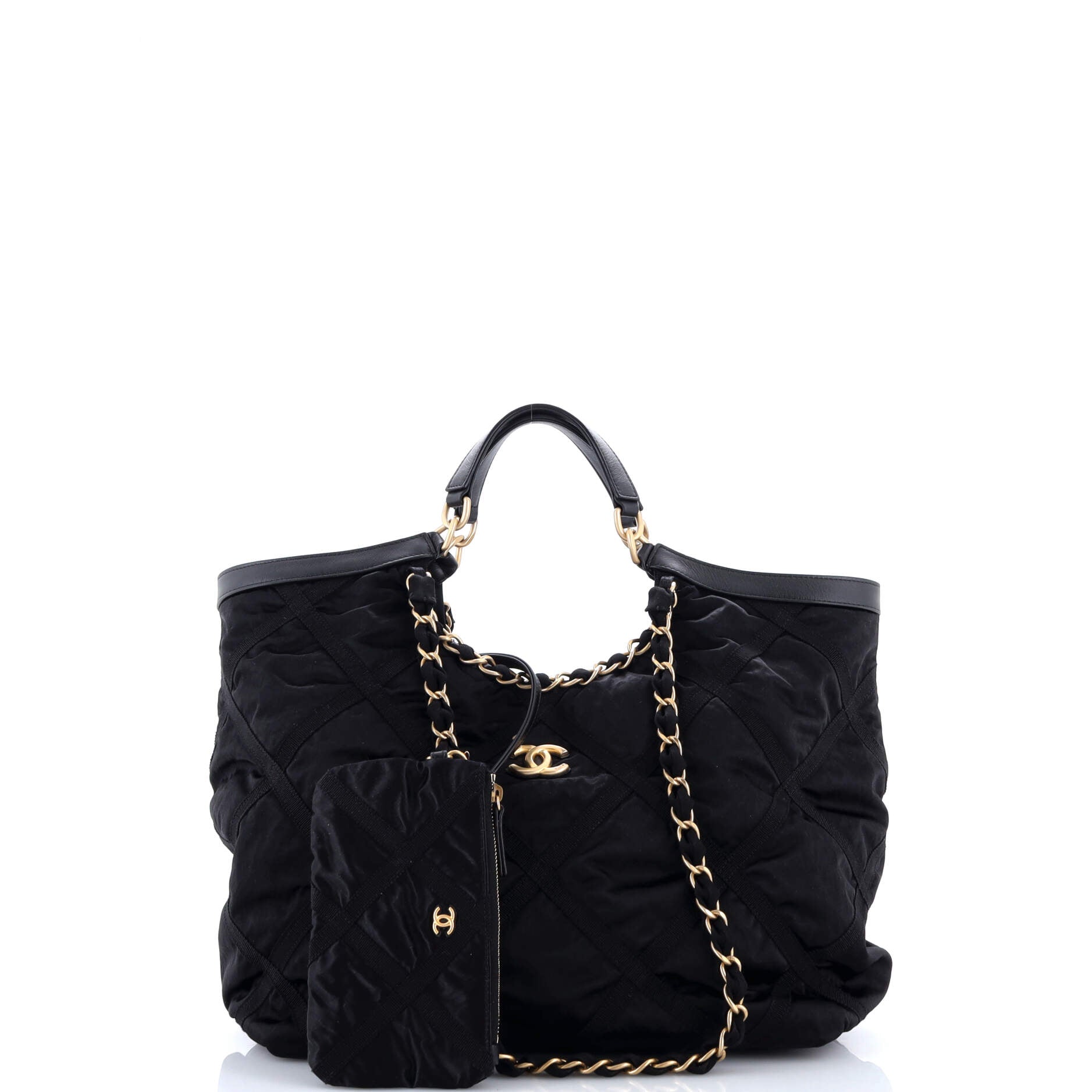 Maxi Shopping Bag Satin with Grosgrain