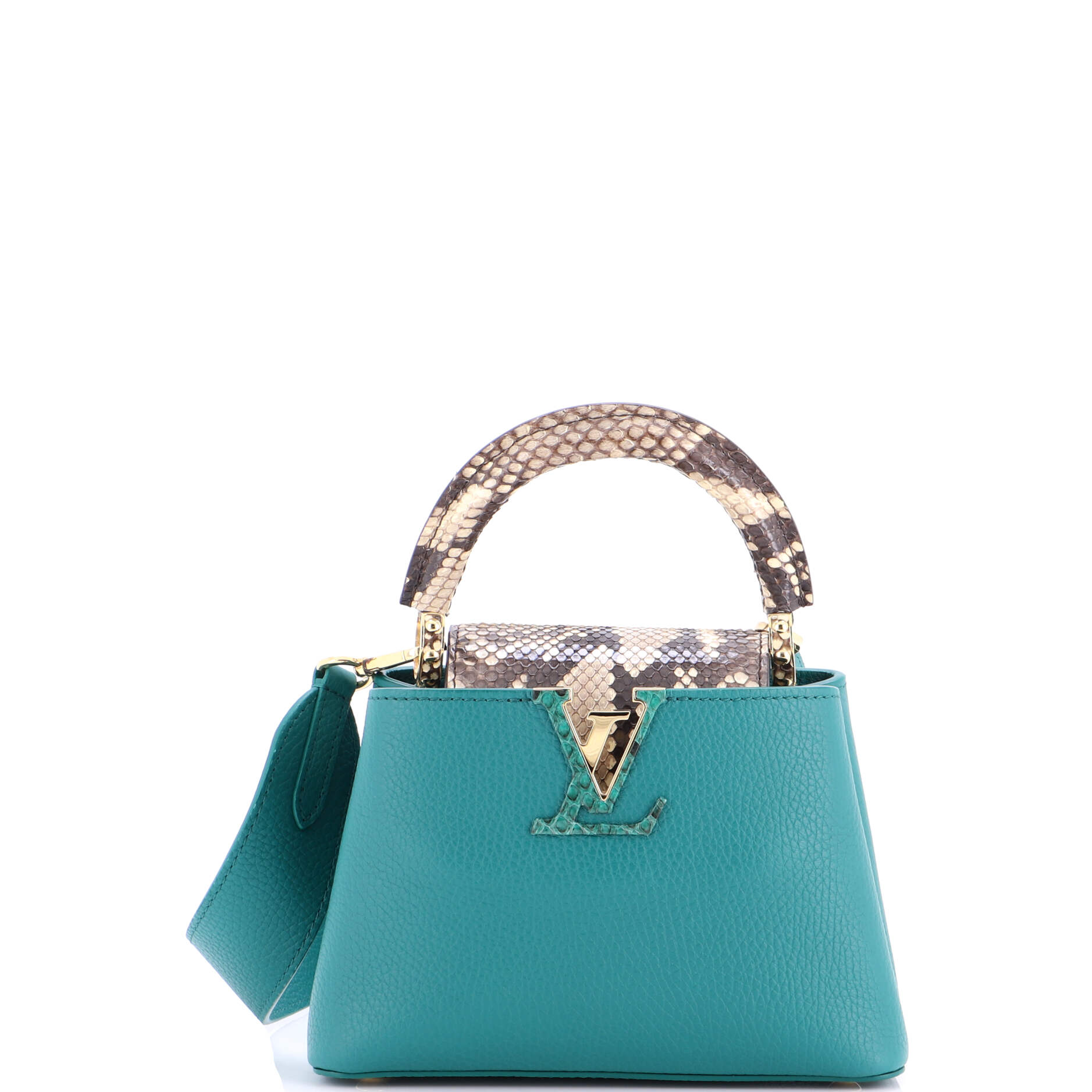 Capucines Bag Leather with Snakeskin Mini