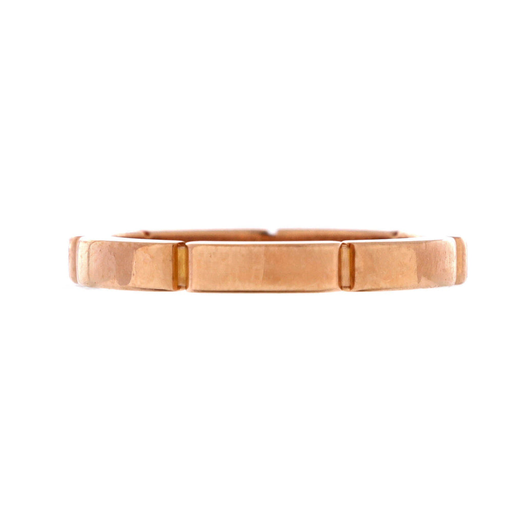 Maillon Panthere Band Ring 18K Rose Gold with 4 Diamonds