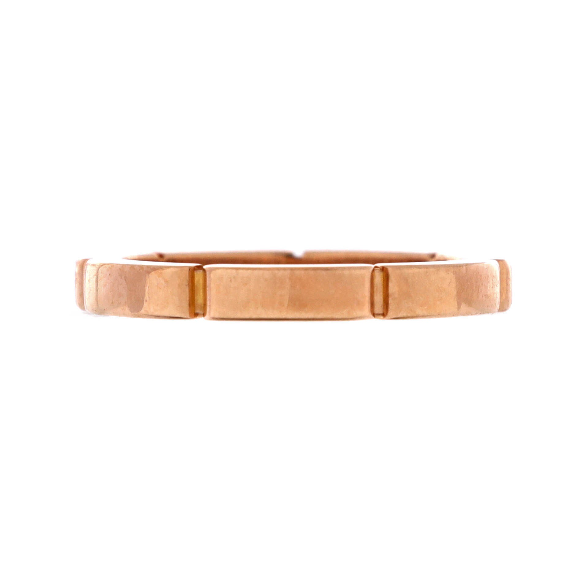 Maillon Panthere Band Ring 18K Rose Gold with 4 Diamonds