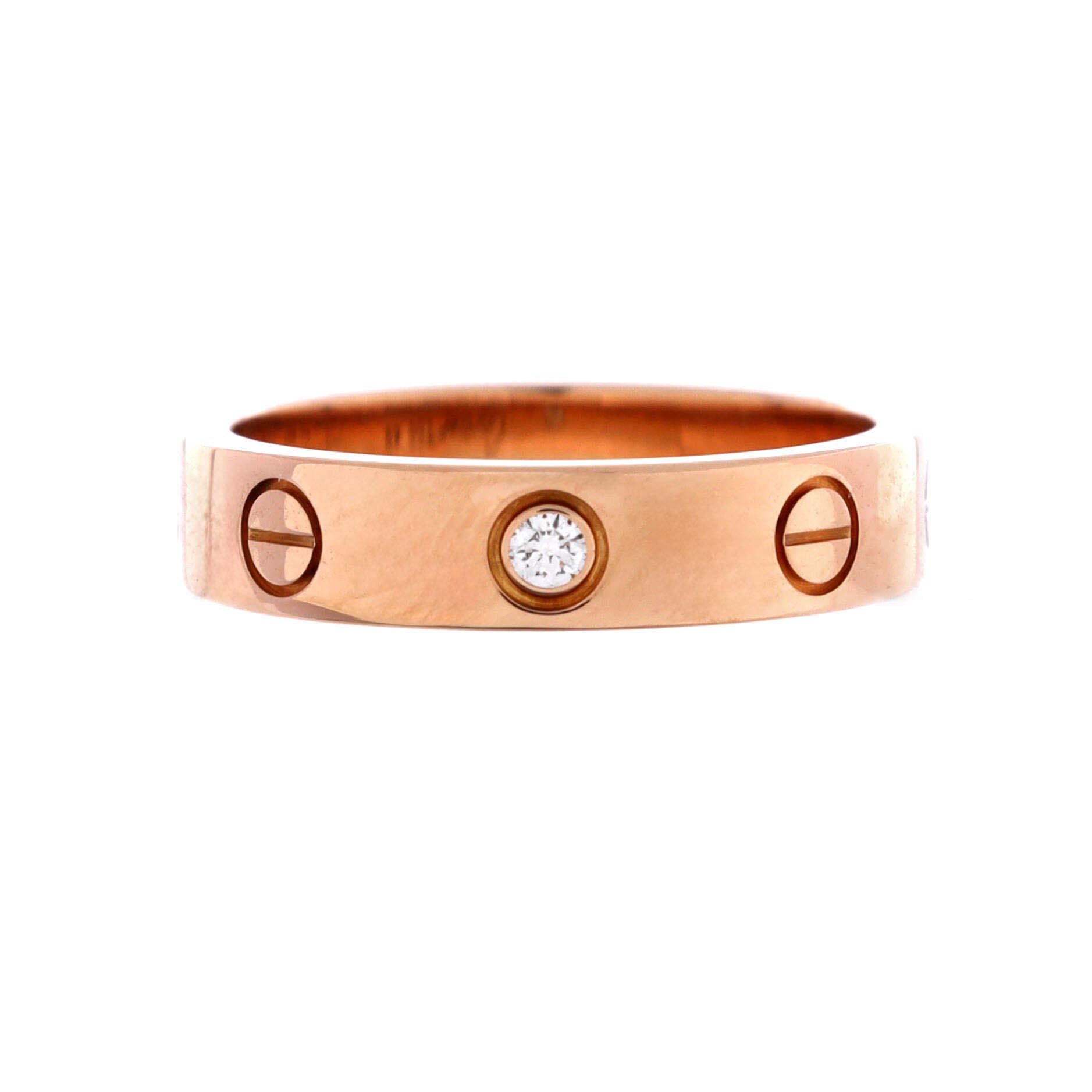 Love Wedding Band 1 Diamond Ring 18K Rose Gold with Diamond