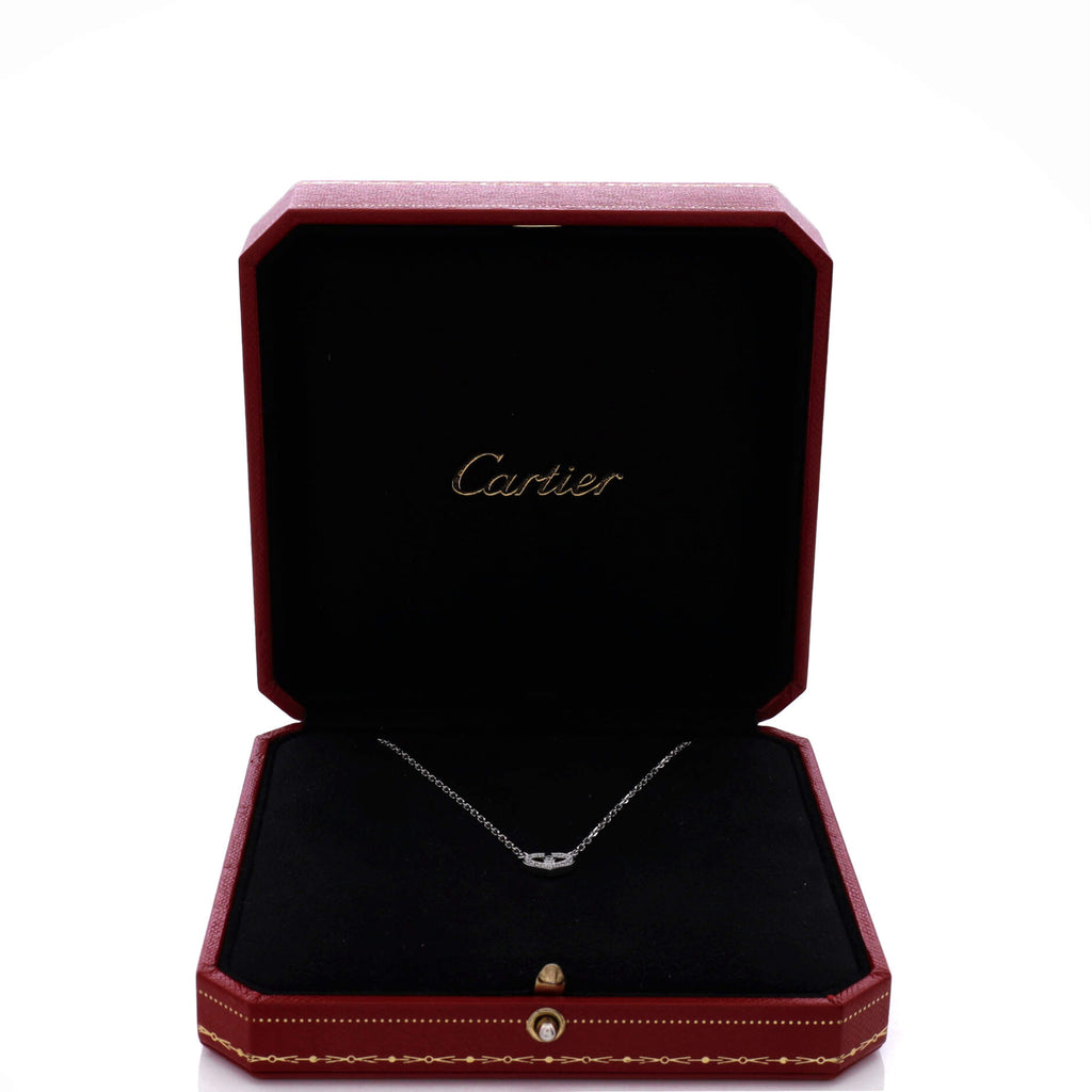C Heart de Cartier Pendant Necklace 18K White Gold with Diamonds Extra Small