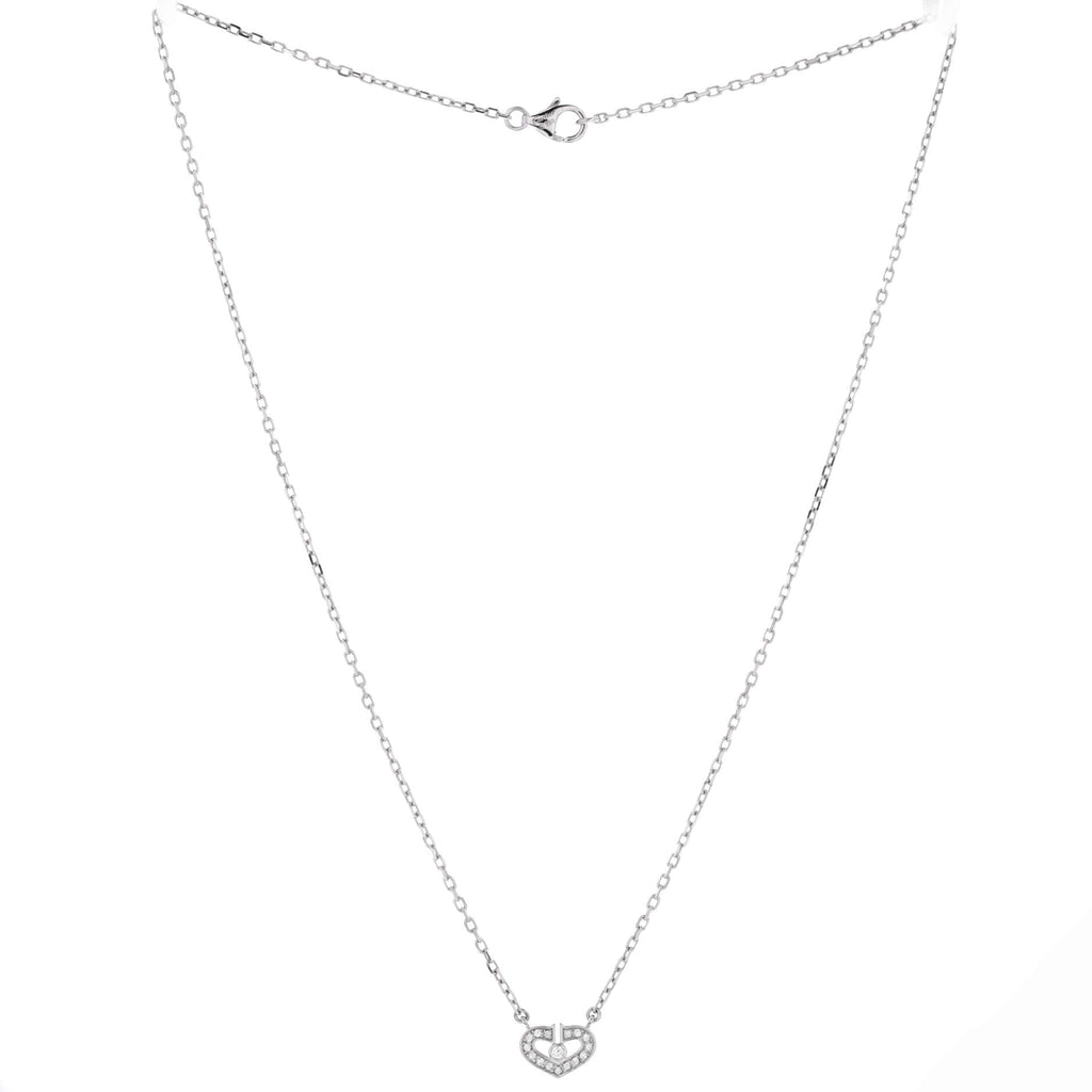 C Heart de Cartier Pendant Necklace 18K White Gold with Diamonds Extra Small