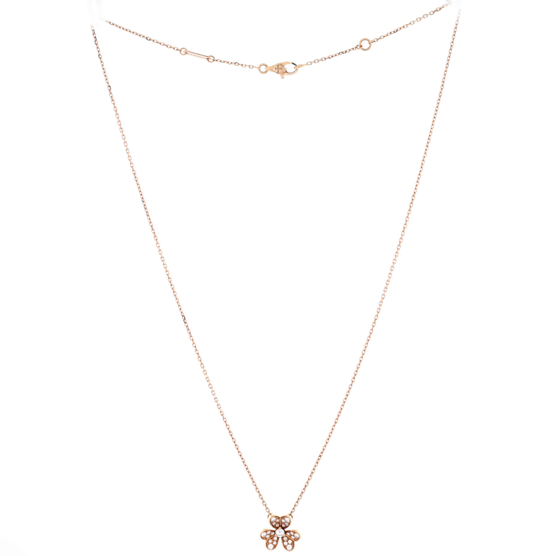 Frivole Pendant Necklace 18K Rose Gold with Pave Diamonds Mini