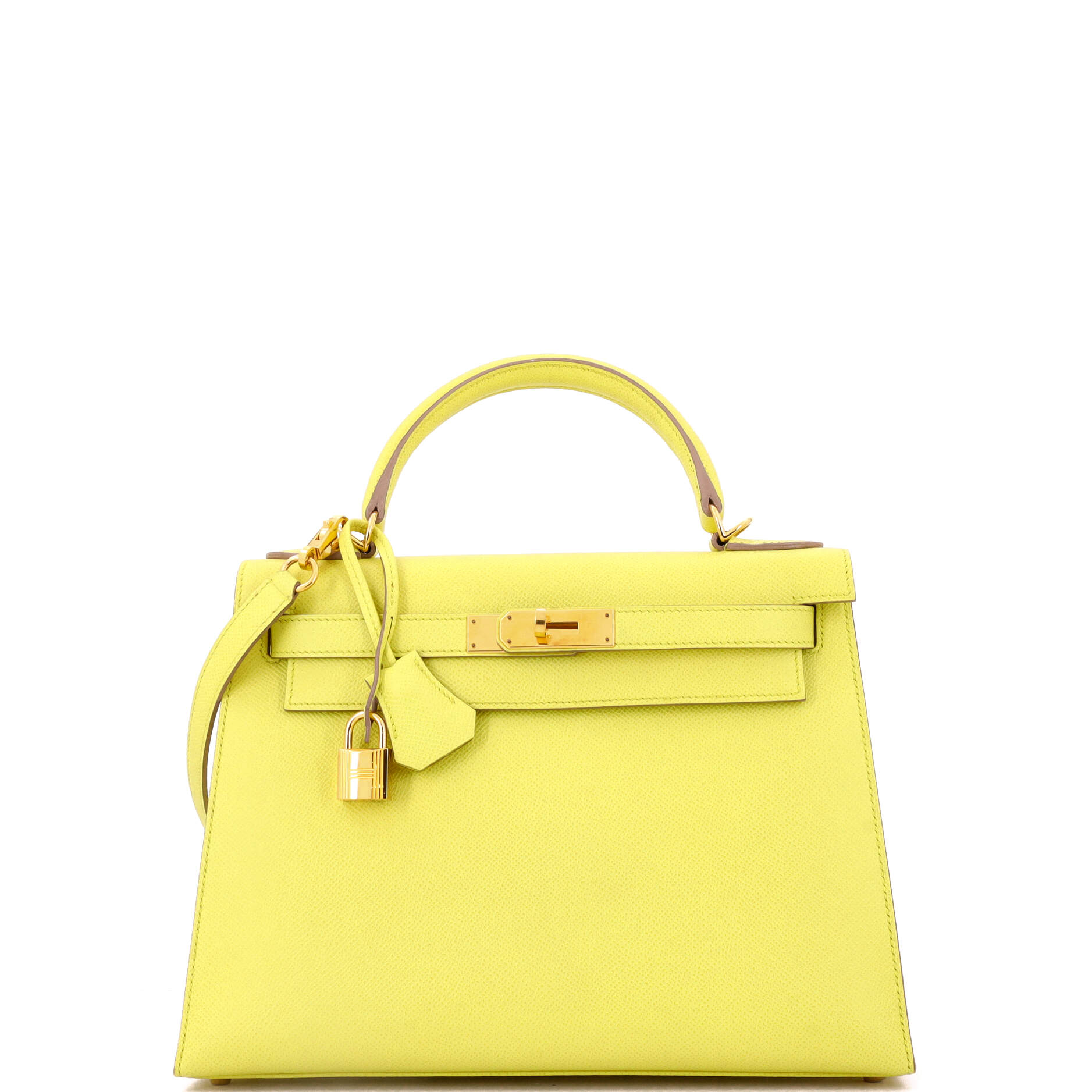 Kelly Handbag Soufre Epsom with Gold Hardware 28