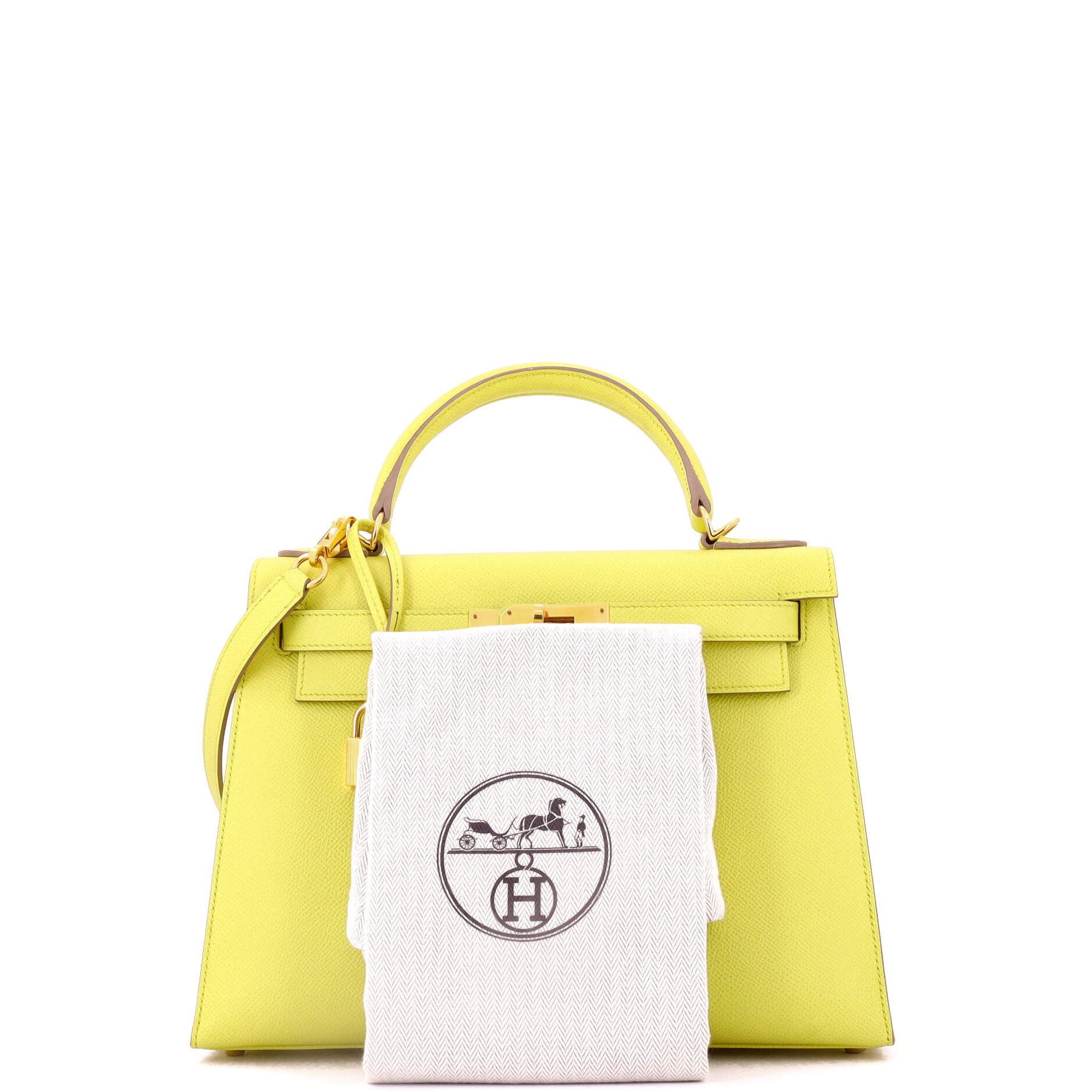 Kelly Handbag Soufre Epsom with Gold Hardware 28