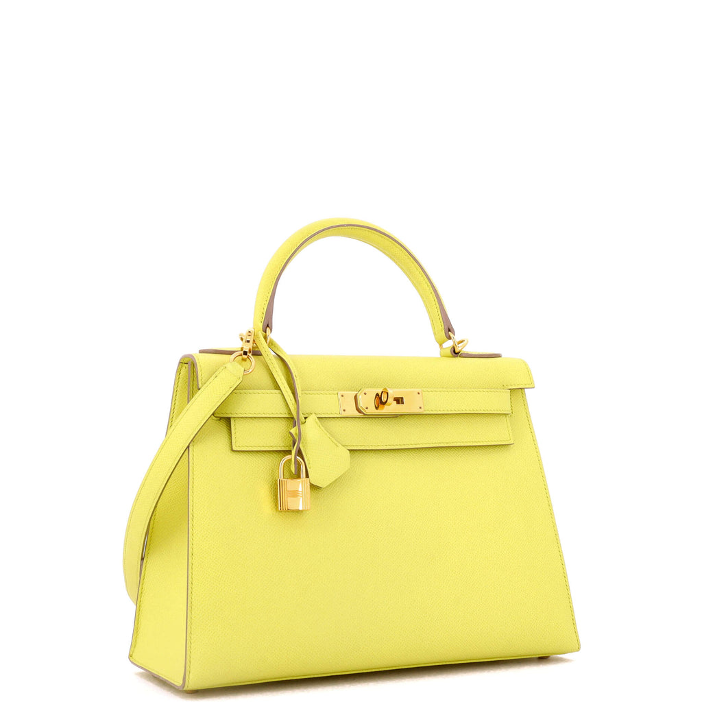 Kelly Handbag Soufre Epsom with Gold Hardware 28