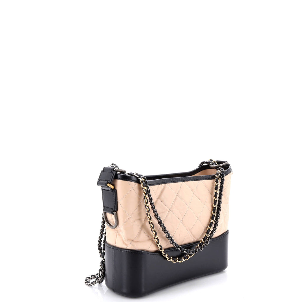 Gabrielle Hobo with Logo Handle Quilted Aged Calfskin Medium