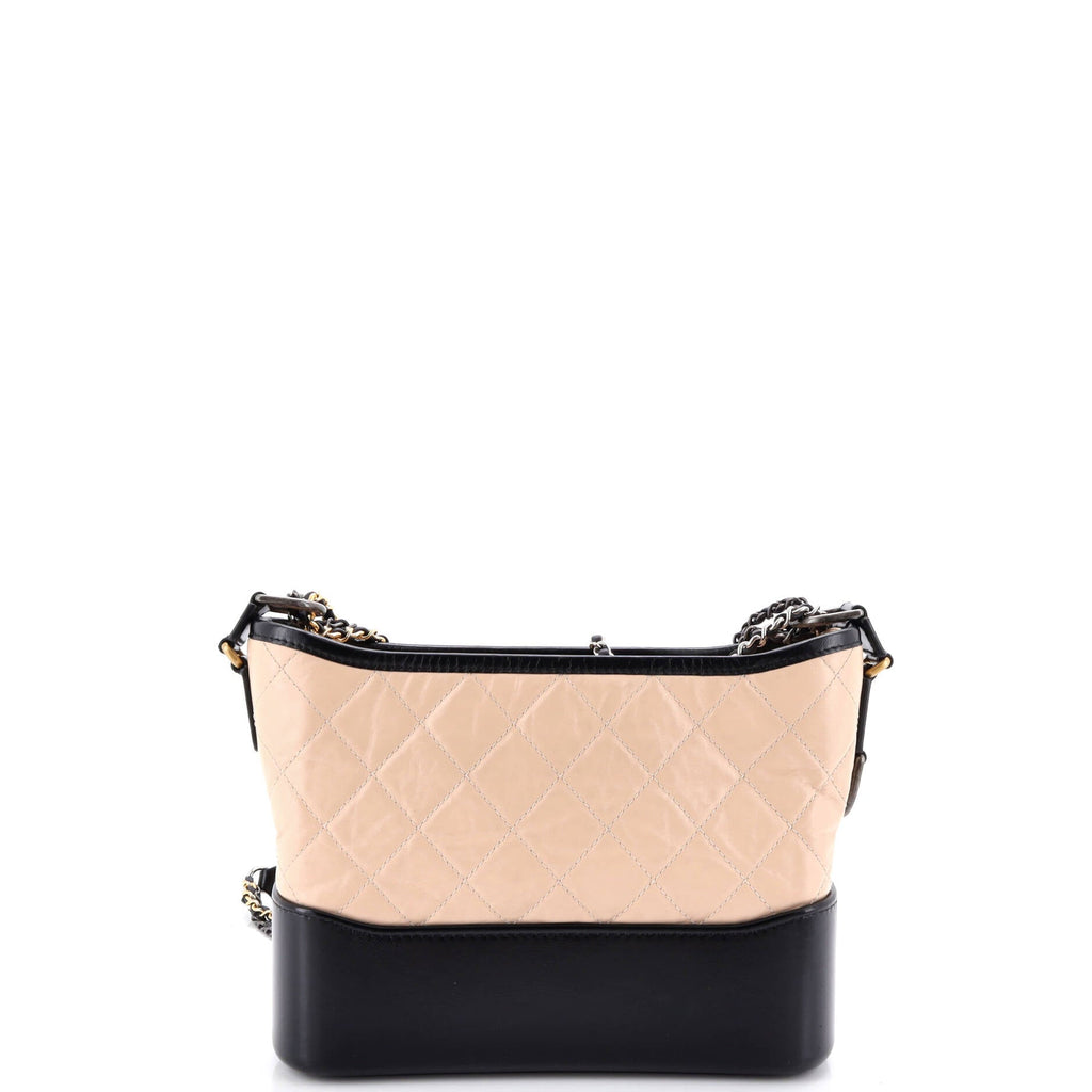 Gabrielle Hobo with Logo Handle Quilted Aged Calfskin Medium