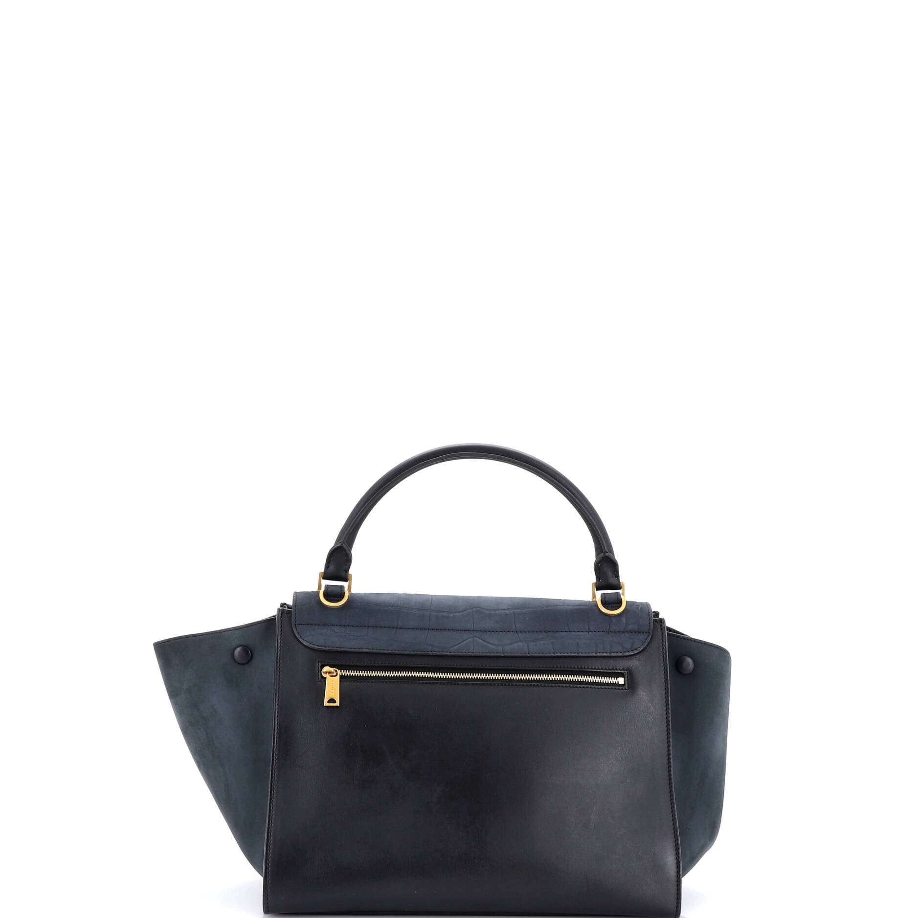 Trapeze Bag Crocodile Embossed Nubuck Medium