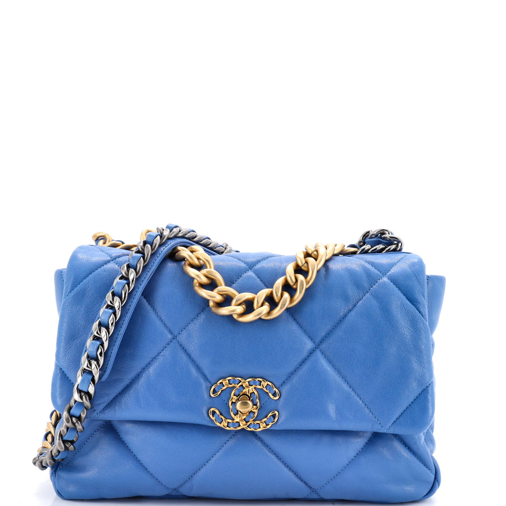 19 Flap Bag Quilted Leather Large