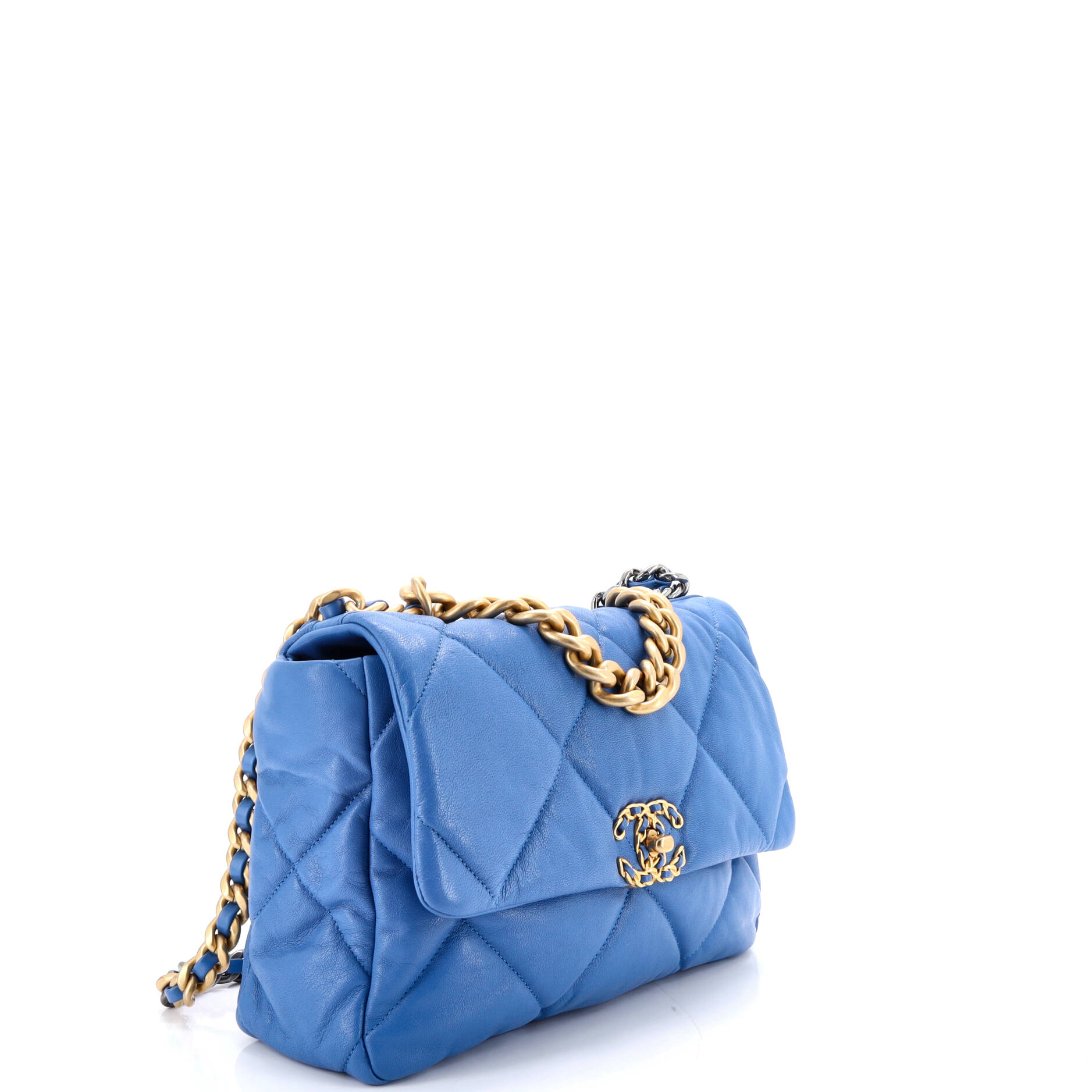 19 Flap Bag Quilted Leather Large