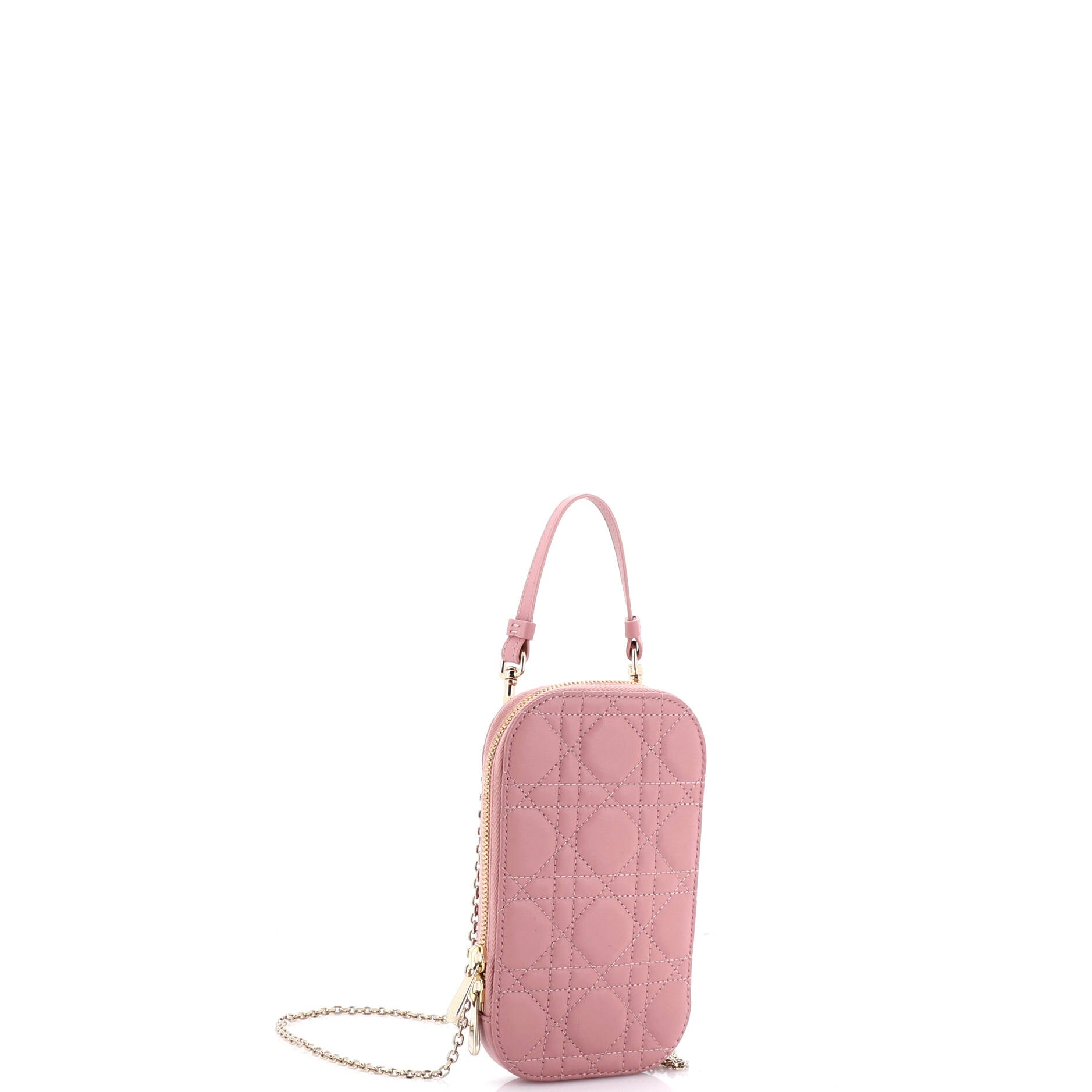 Lady Dior Phone Holder on Chain Cannage Quilt Lambskin