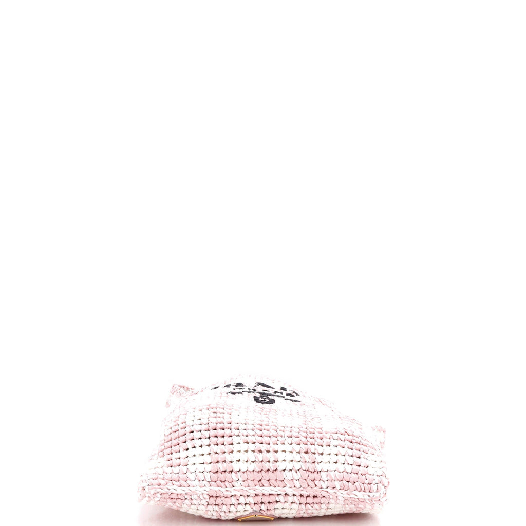Logo Messenger Bag Printed Raffia Small