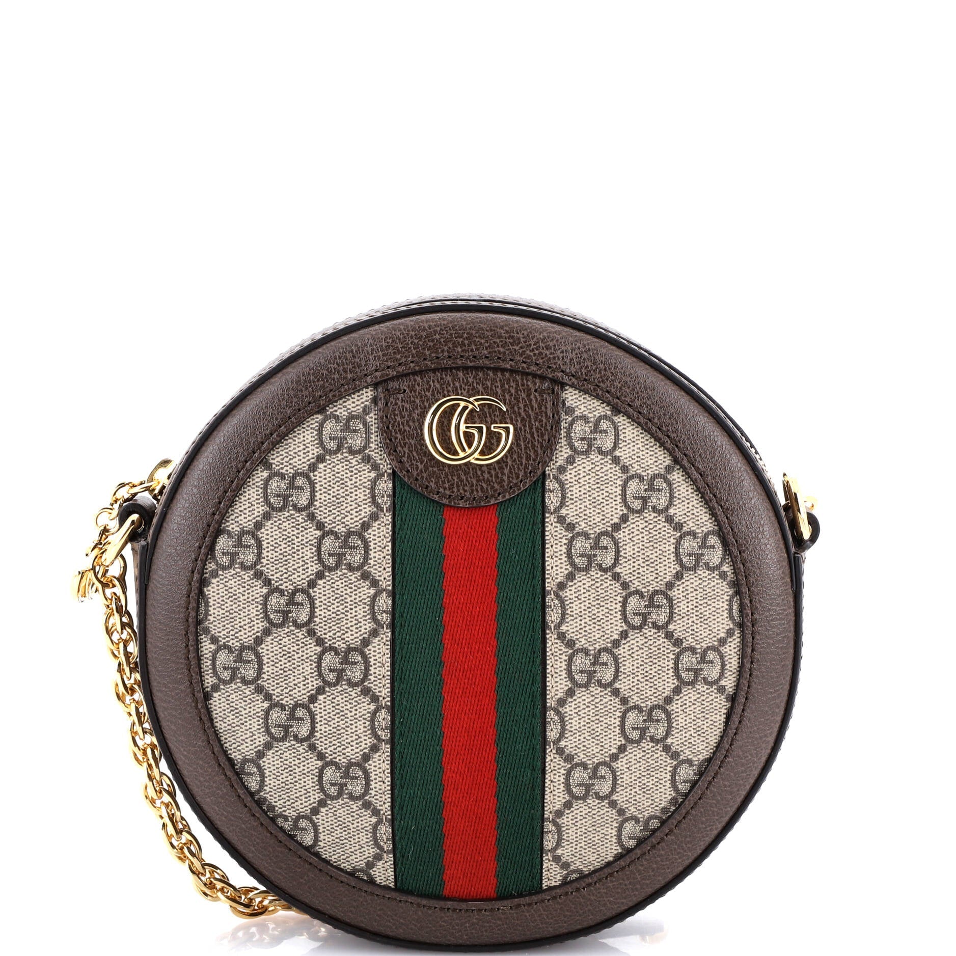 Ophidia Round Shoulder Bag GG Coated Canvas Mini