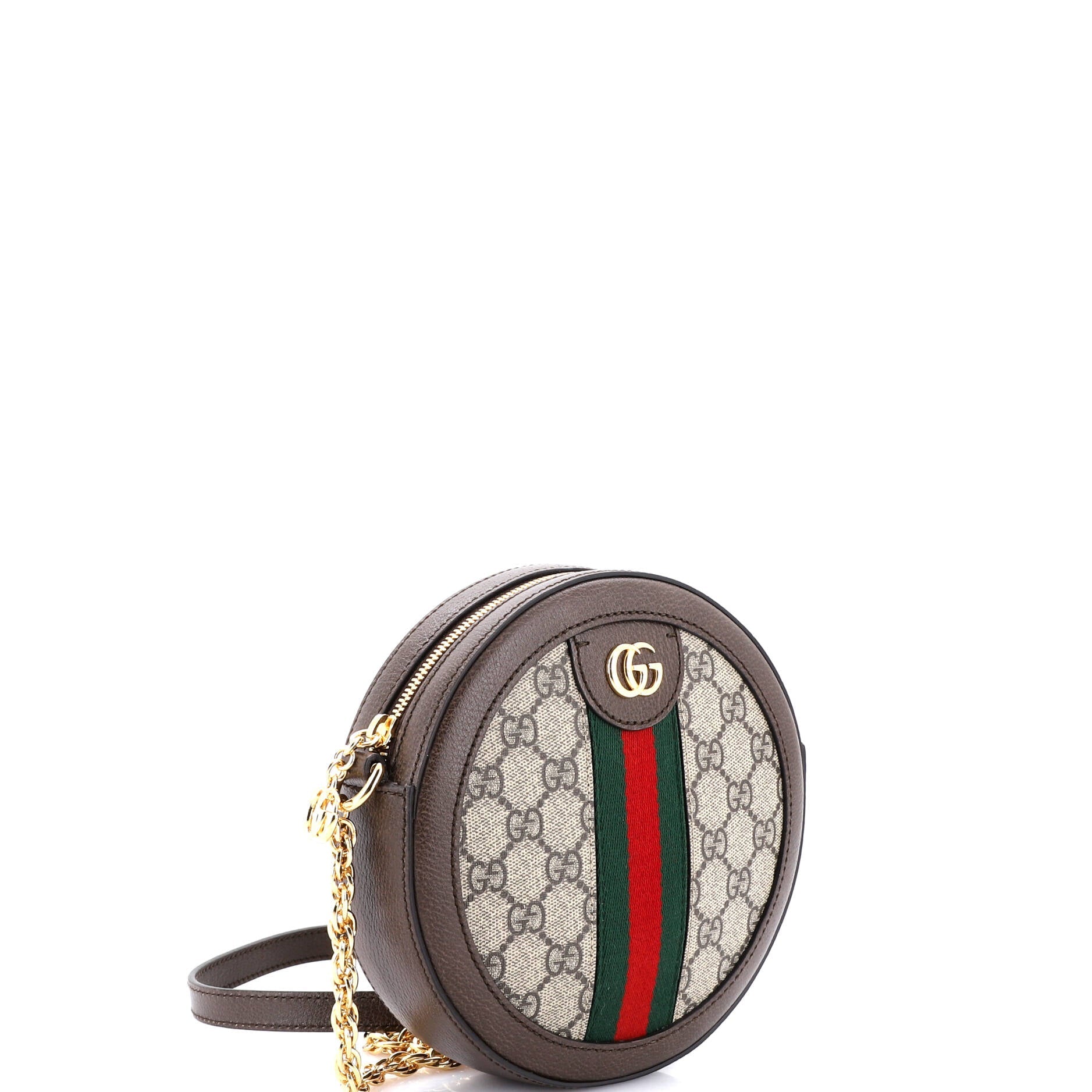Ophidia Round Shoulder Bag GG Coated Canvas Mini