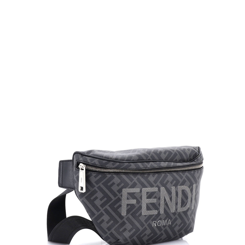 FF 1974 Logo Waist Bag Zucca Coated Canvas Medium