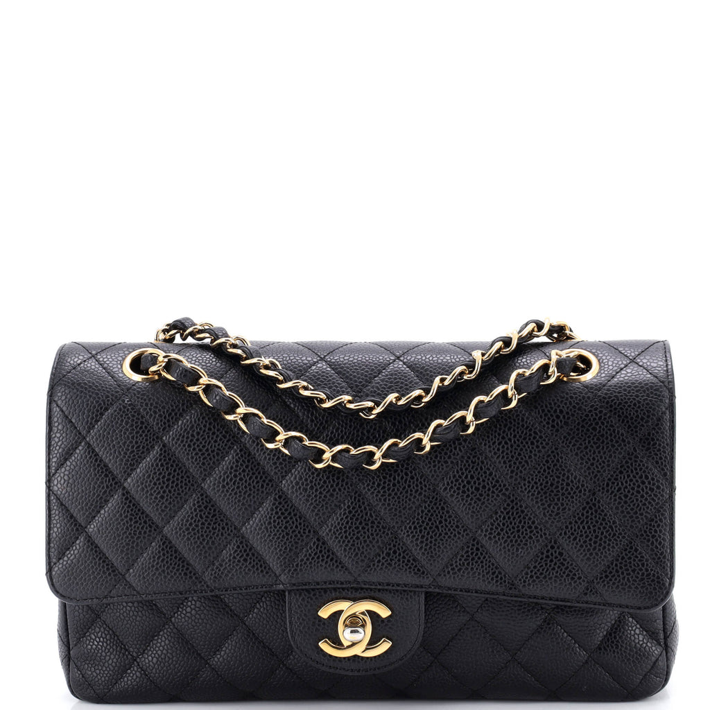 Classic Double Flap Bag Quilted Caviar Medium
