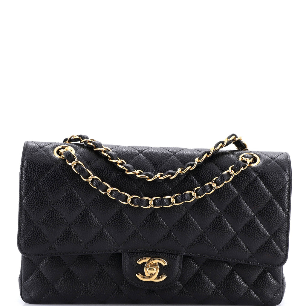 Classic Double Flap Bag Quilted Caviar Medium
