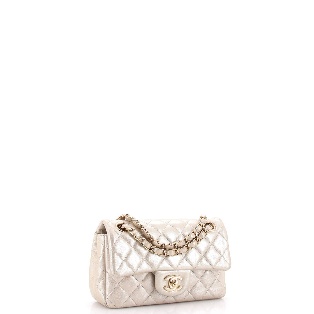 Classic Single Flap Bag Quilted Iridescent Calfskin Mini