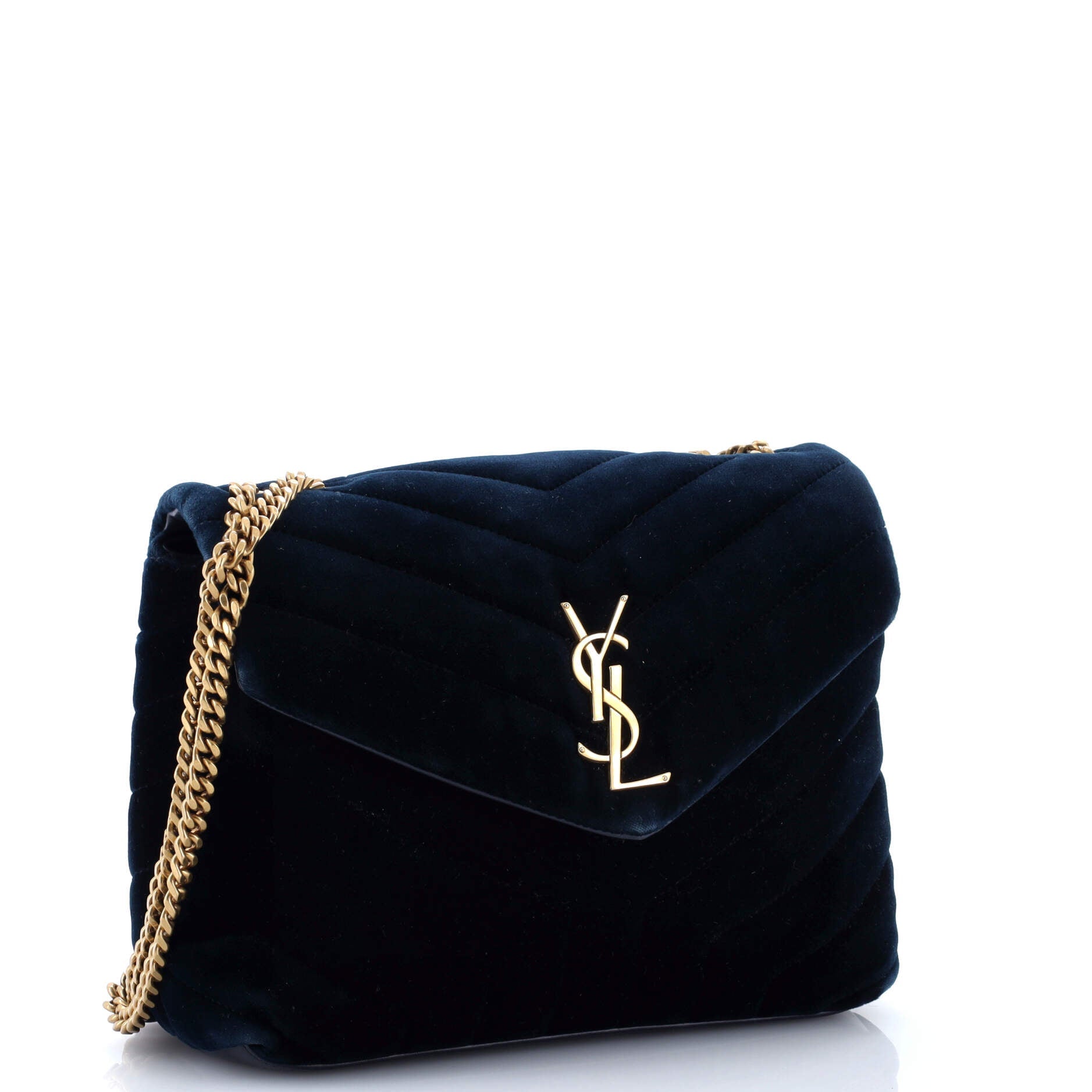 Loulou Shoulder Bag Matelasse Chevron Velvet Small