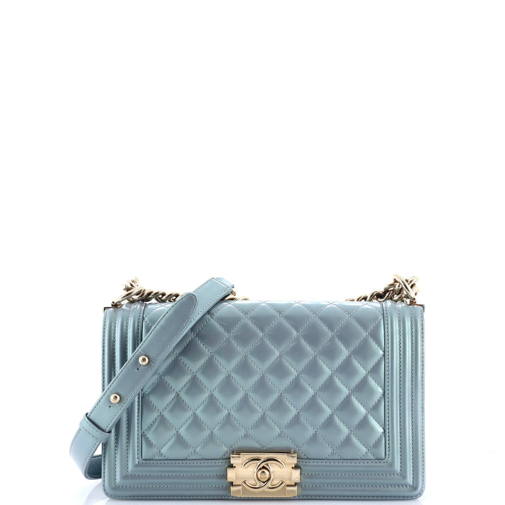 Boy Flap Bag Quilted Iridescent Glazed Calfskin Old Medium