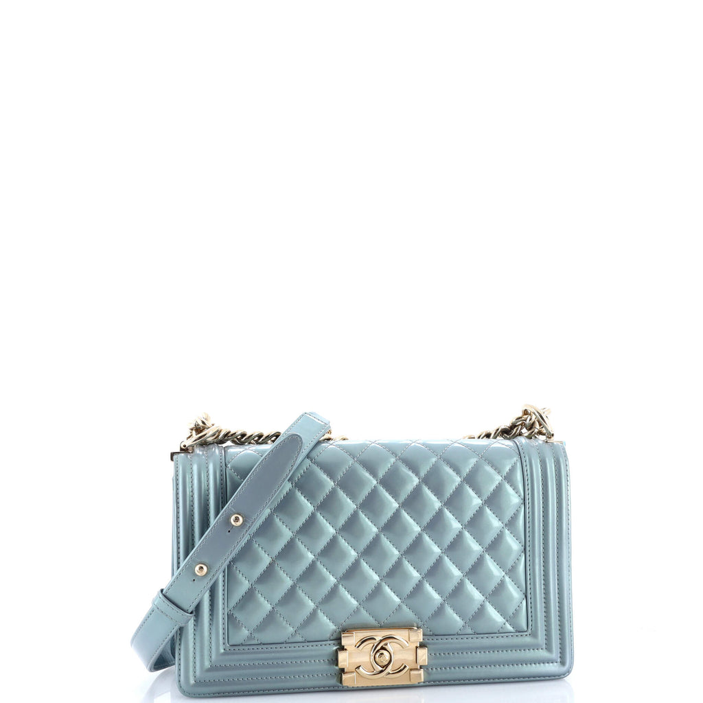 Boy Flap Bag Quilted Iridescent Glazed Calfskin Old Medium