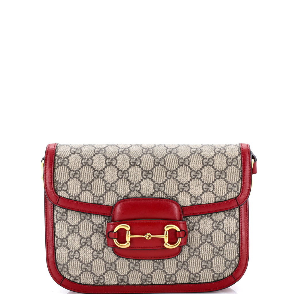 Horsebit 1955 Shoulder Bag GG Coated Canvas with Leather Small