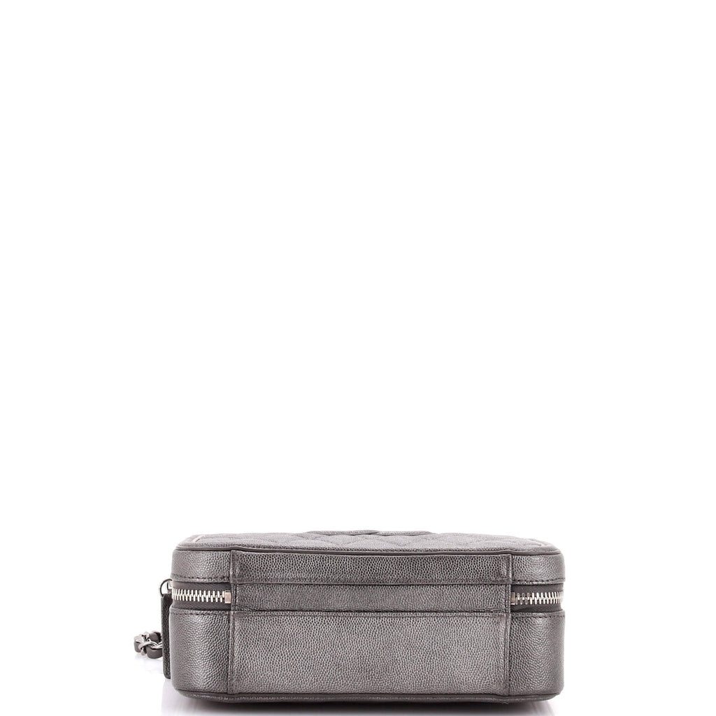 Filigree Vanity Case Quilted Caviar Medium