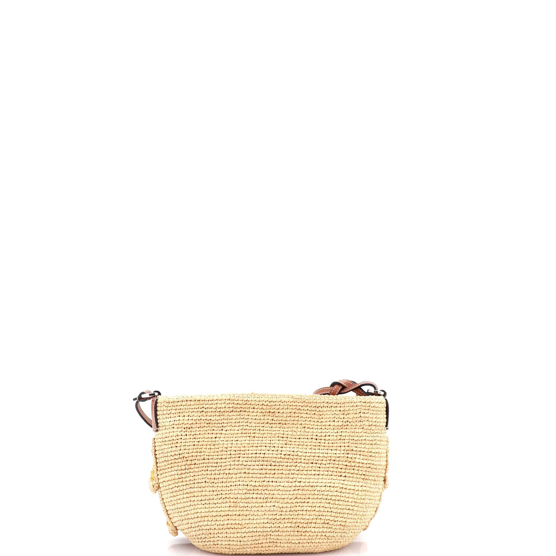 Paula's Ibiza Ruffle Pochette Crossbody Bag Woven Raffia