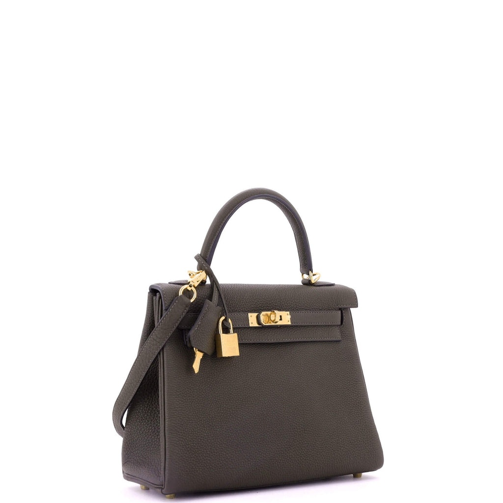 Kelly Handbag Vert Maquis Togo with Gold Hardware 25