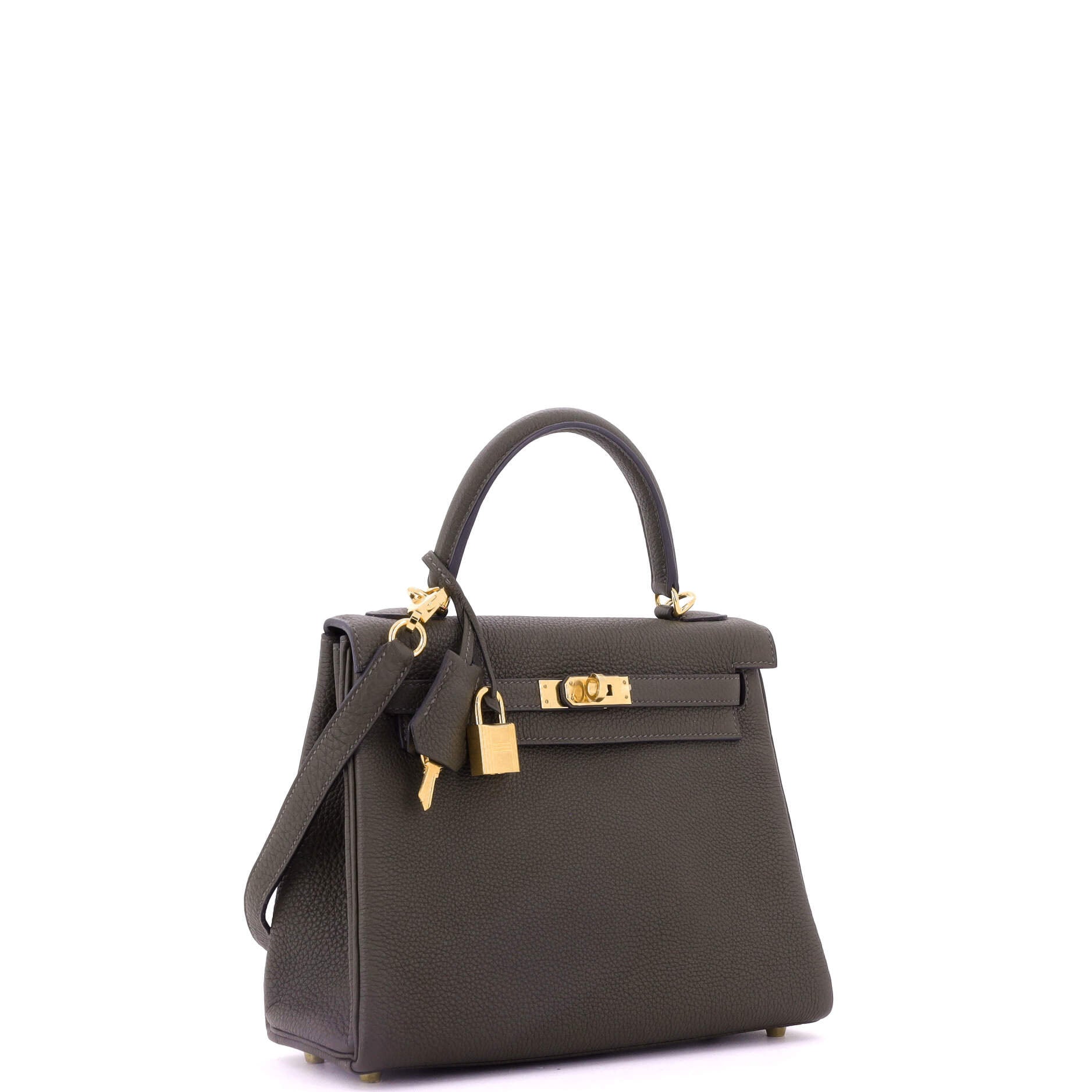 Kelly Handbag Vert Maquis Togo with Gold Hardware 25