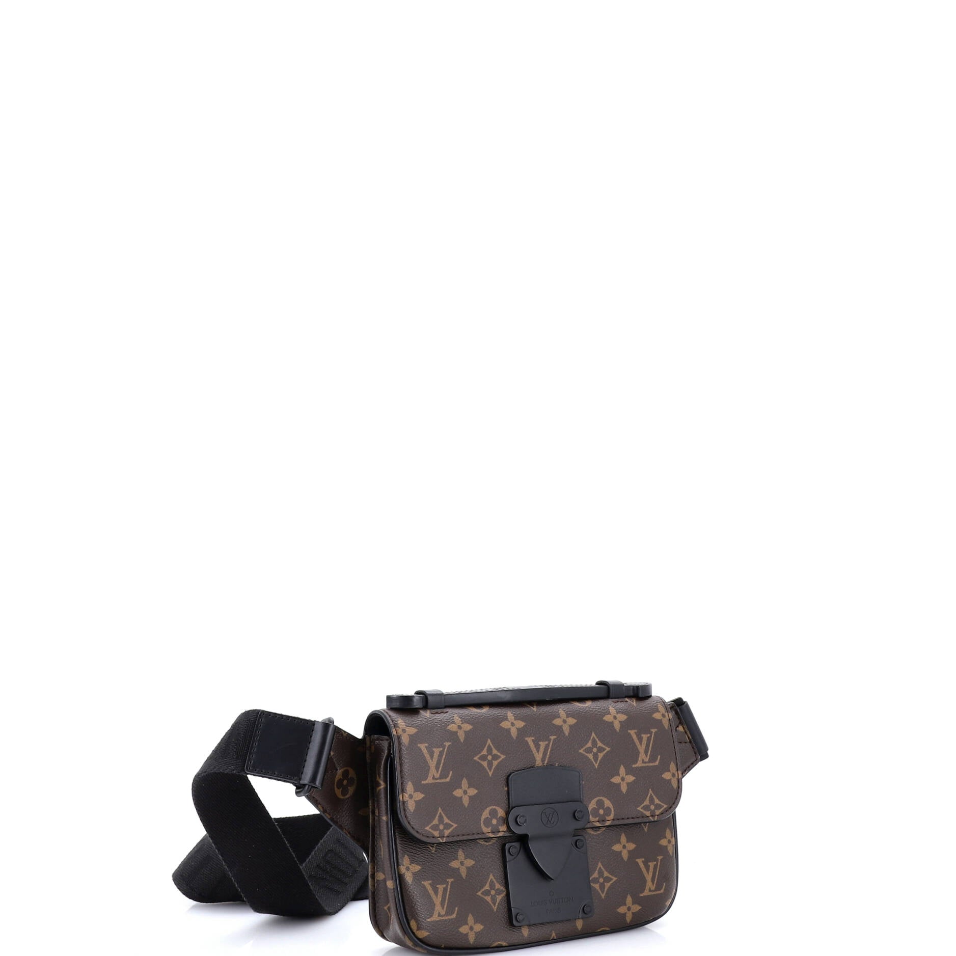 S Lock Sling Bag Macassar Monogram Canvas