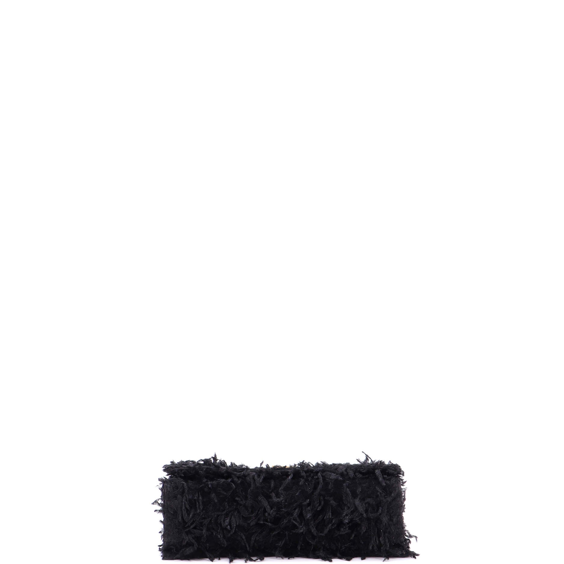 Crush Chain Flap Bag Fabric Feathers Small
