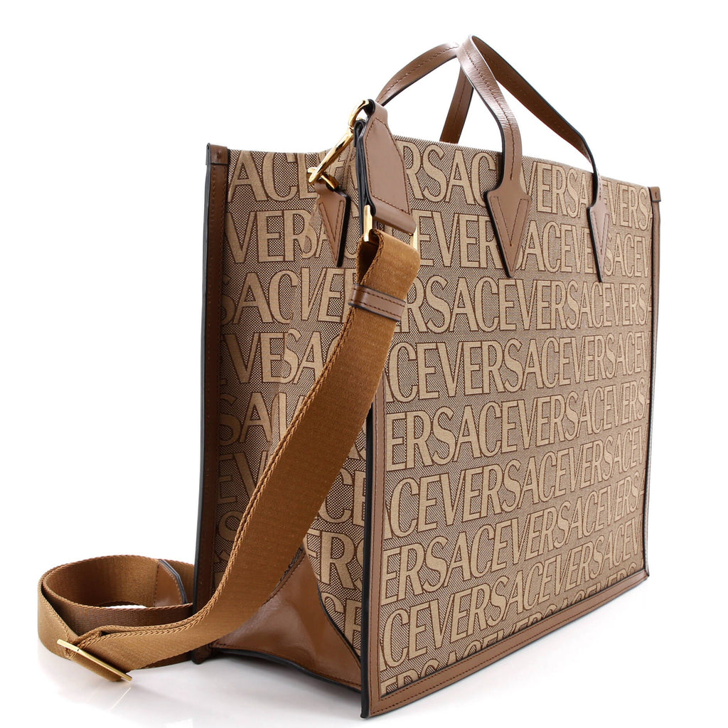 Allover Logo Convertible Tote Printed Canvas Large
