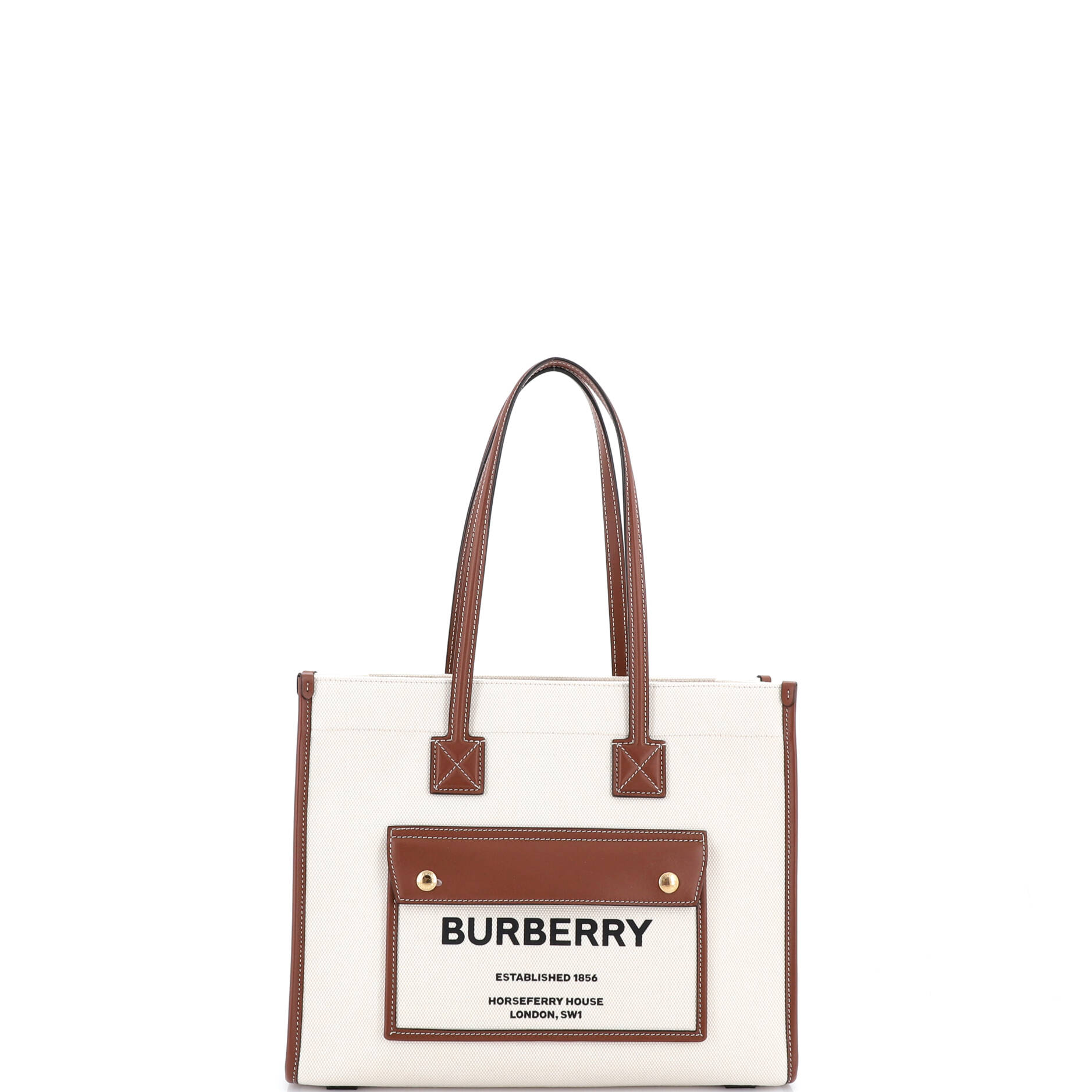 Freya Shopping Tote Canvas with Leather Small