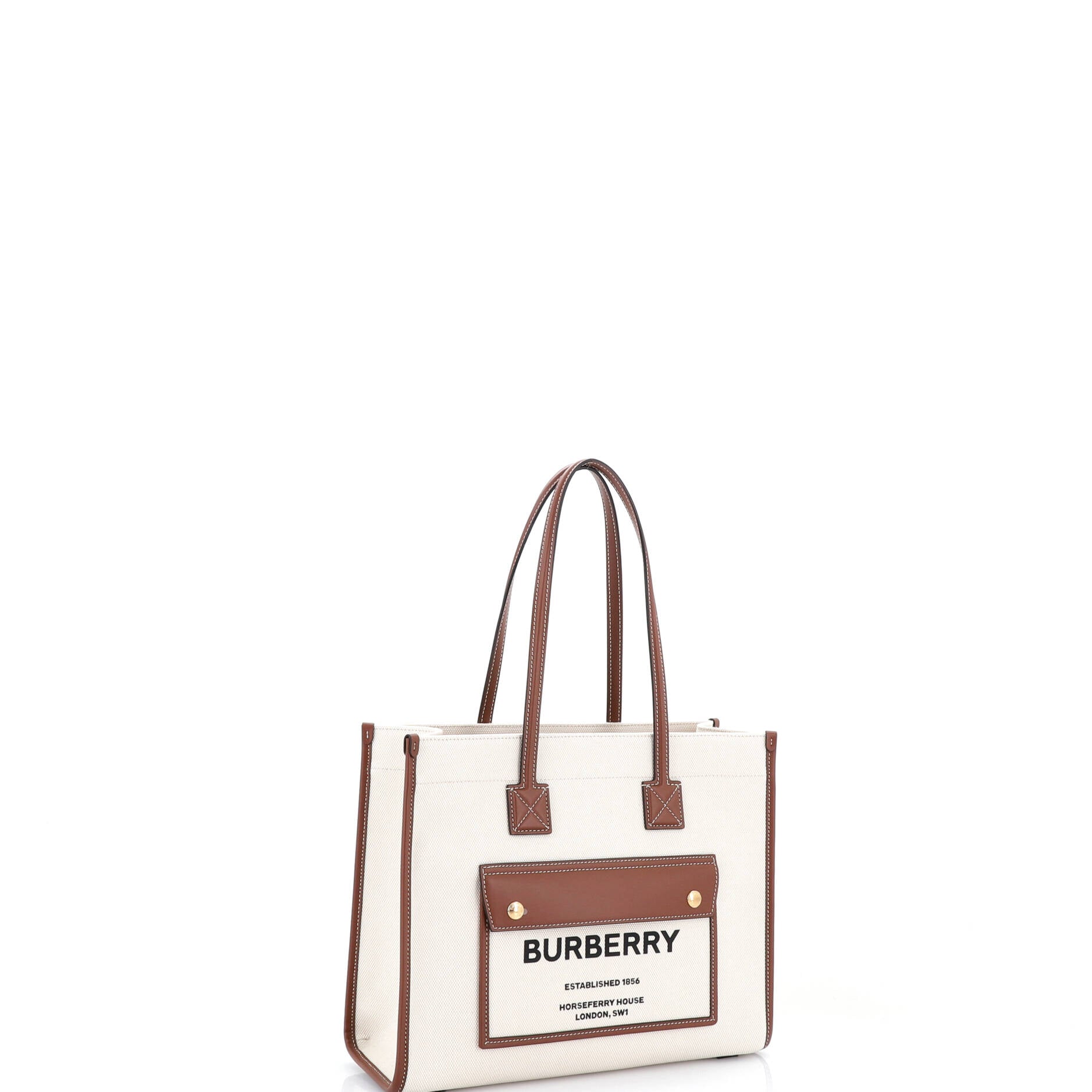 Freya Shopping Tote Canvas with Leather Small