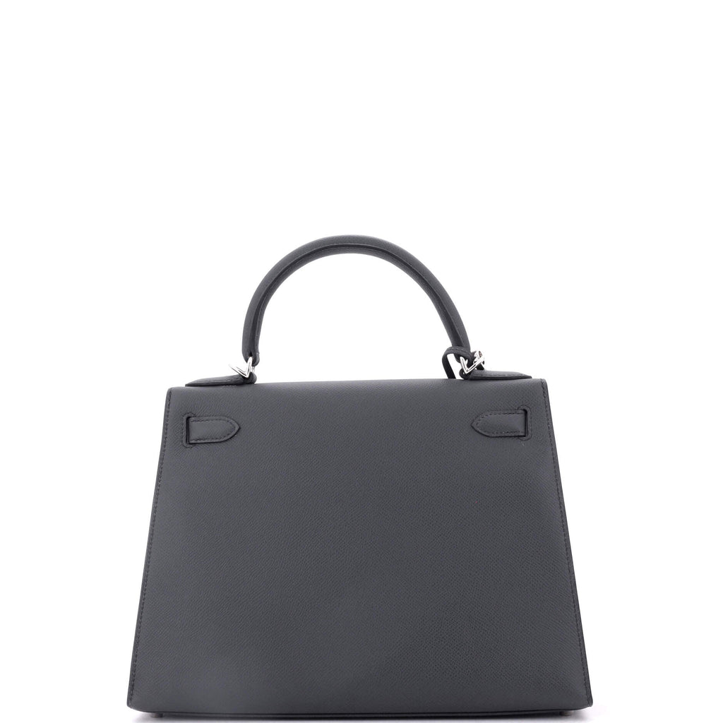 Kelly Handbag Grey Epsom with Palladium Hardware 28