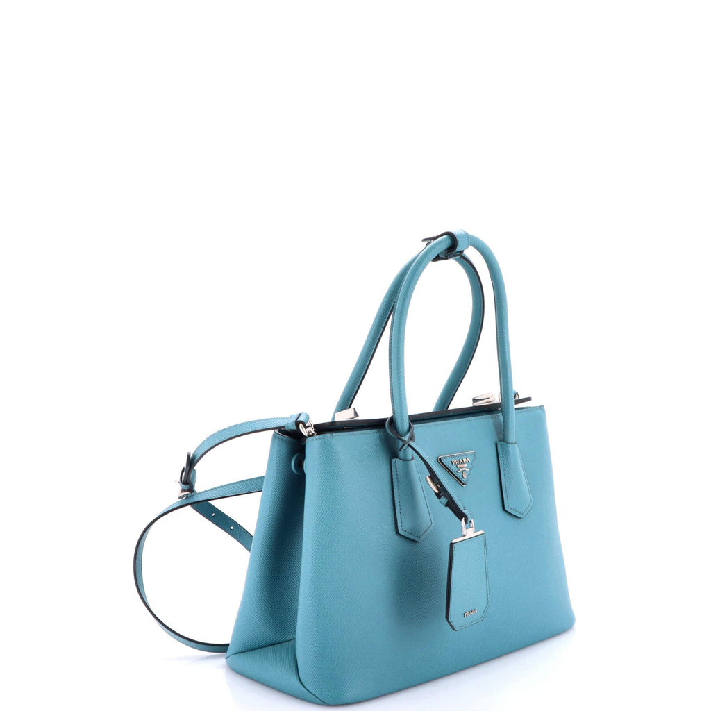 Turnlock Cuir Twin Tote Saffiano Leather Small
