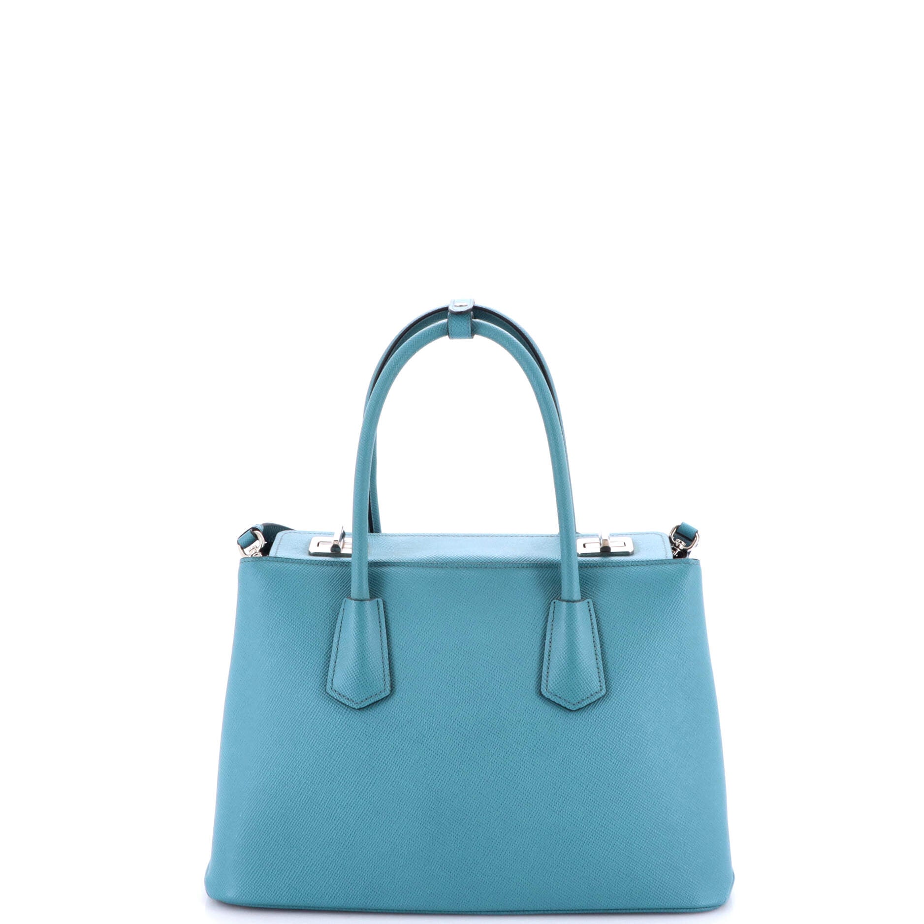 Turnlock Cuir Twin Tote Saffiano Leather Small