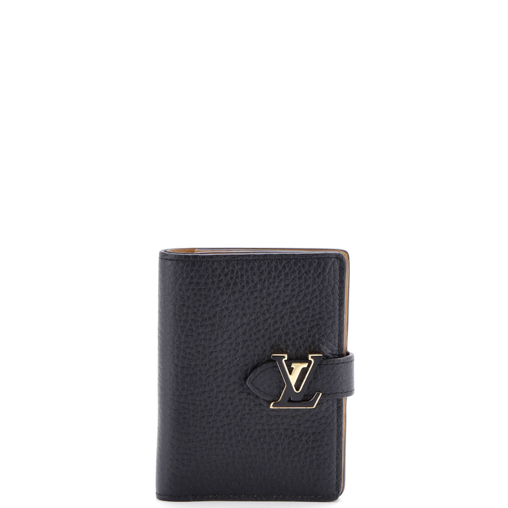 LV Vertical Wallet Taurillion Leather Compact