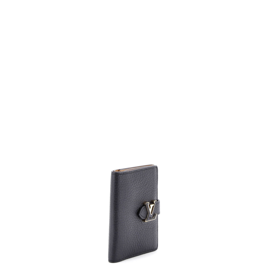 LV Vertical Wallet Taurillion Leather Compact