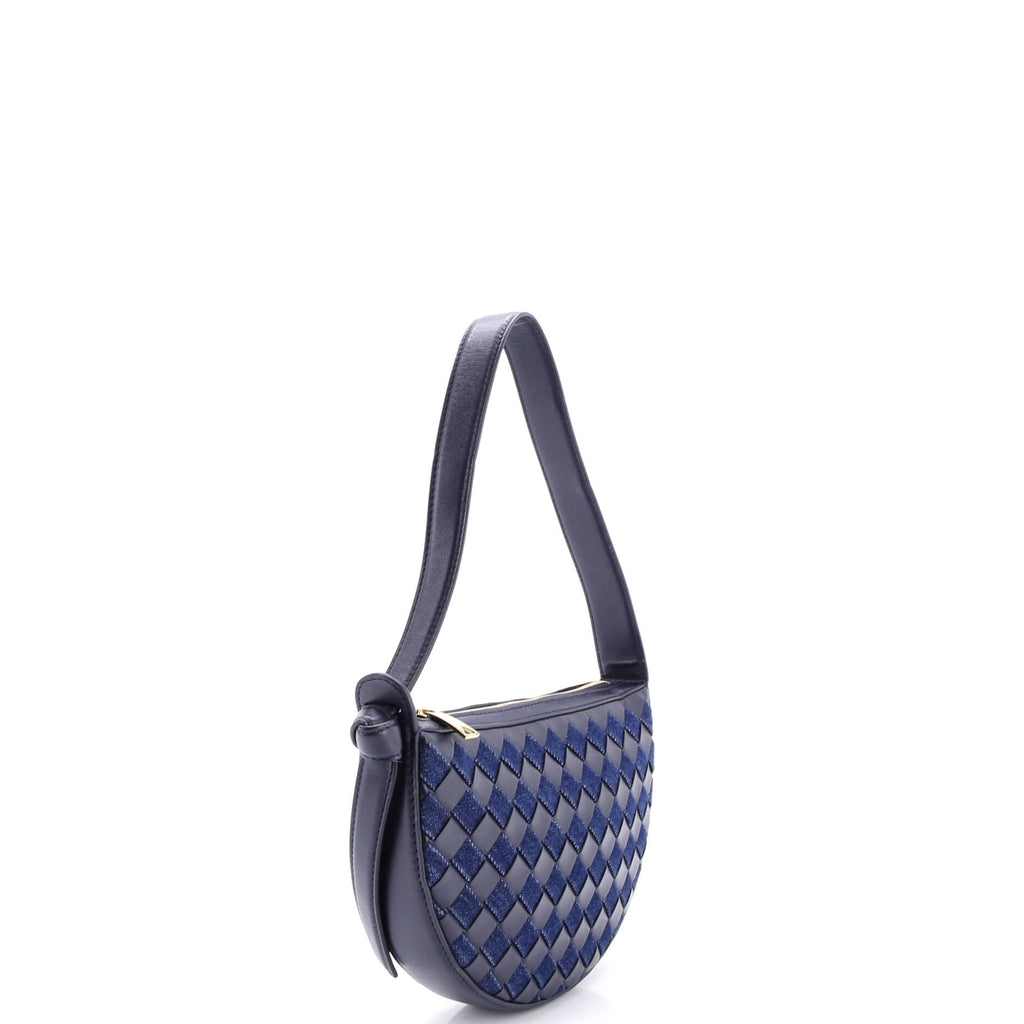 Sunrise Shoulder Bag Intrecciato Leather and Denim Mini