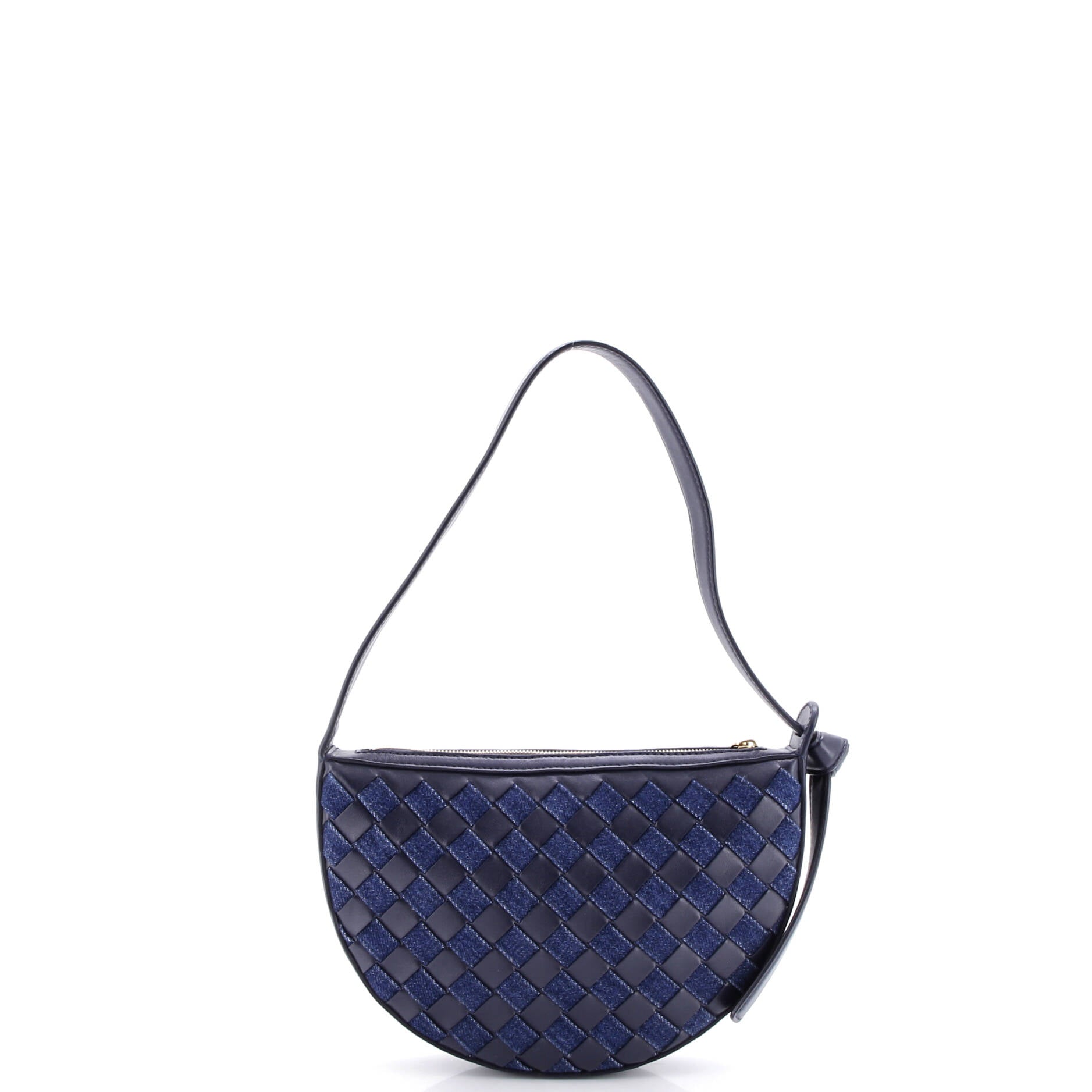 Sunrise Shoulder Bag Intrecciato Leather and Denim Mini