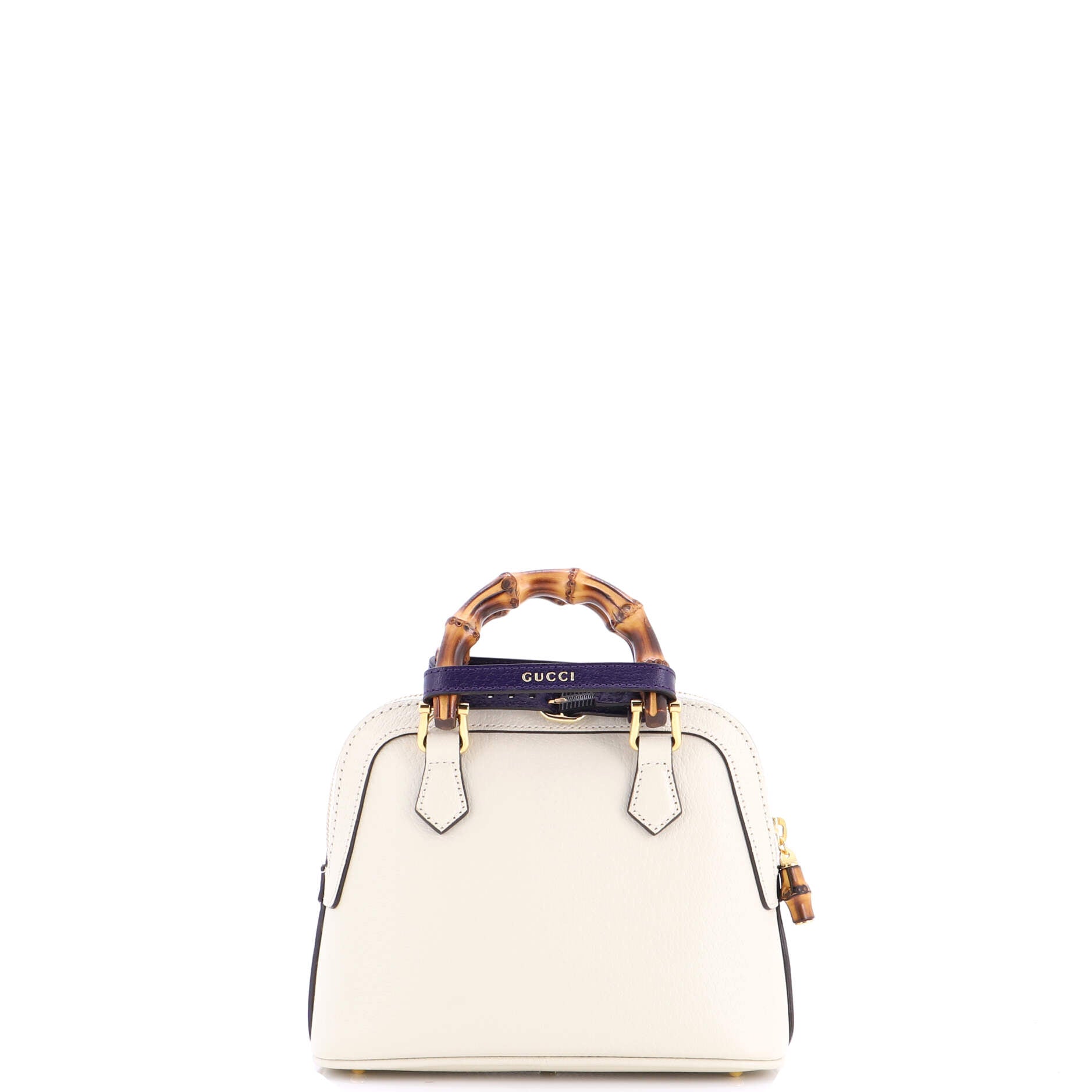 Diana NM Bamboo Dome Top Handle Bag Leather Mini