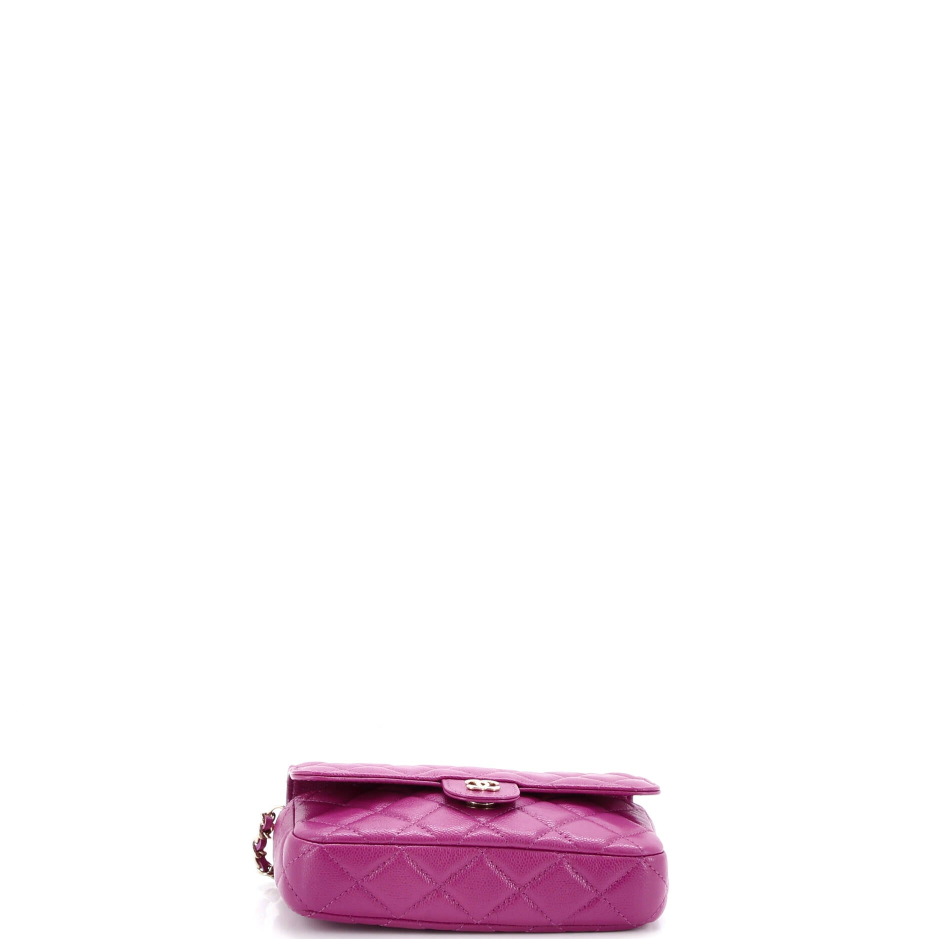 Classic Flap Phone Holder with Chain Quilted Caviar