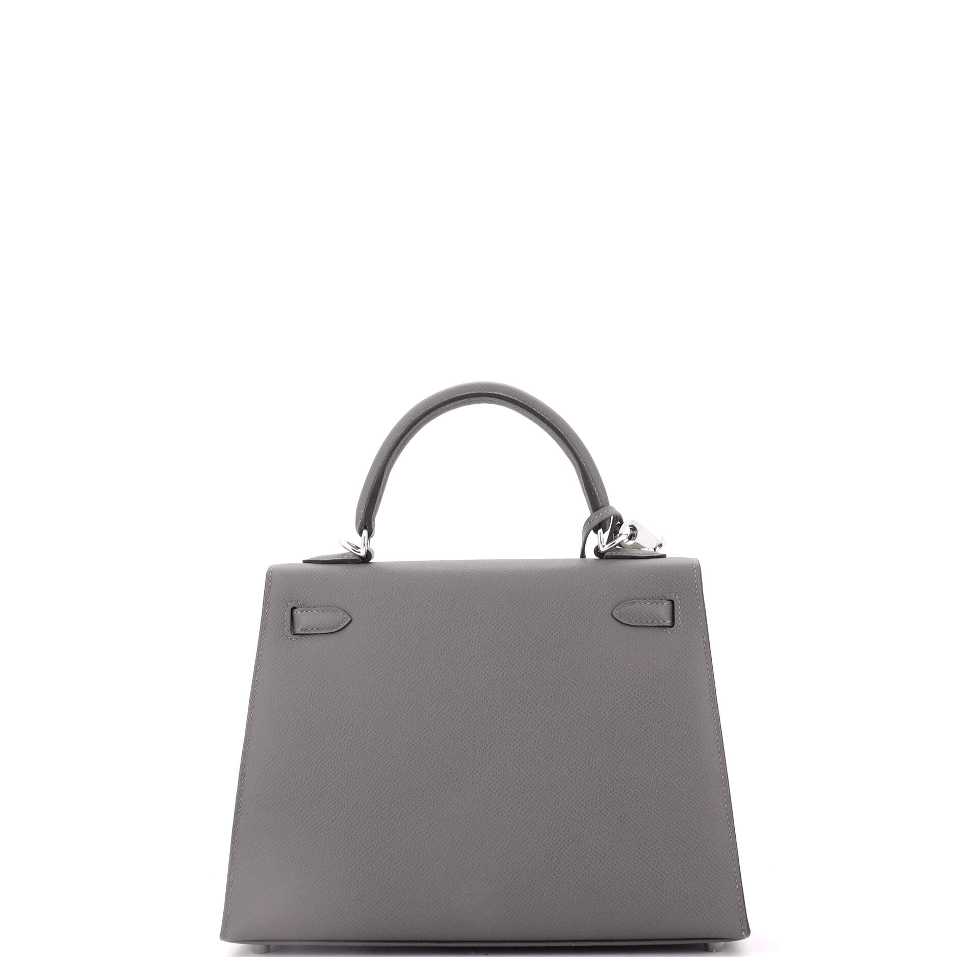 Kelly Handbag Grey Epsom with Palladium Hardware 25