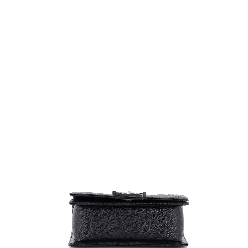 Boy Flap Bag Quilted Caviar Small